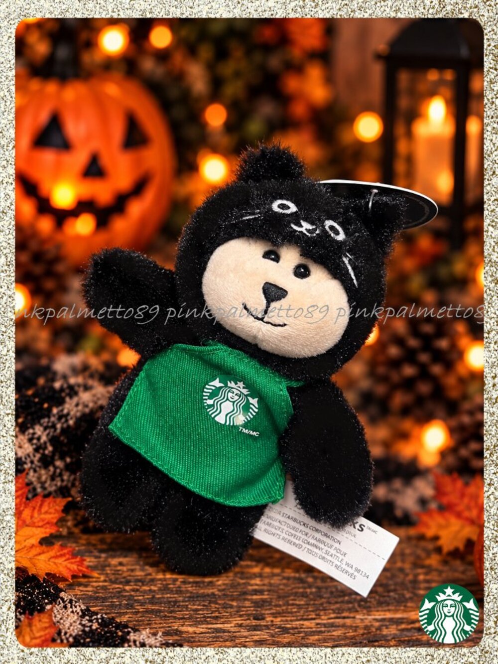 🎃🧸 NWT 2026 Starbucks Halloween Black Cat Bearista Plush Keychain 🧸✨